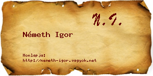 Németh Igor névjegykártya